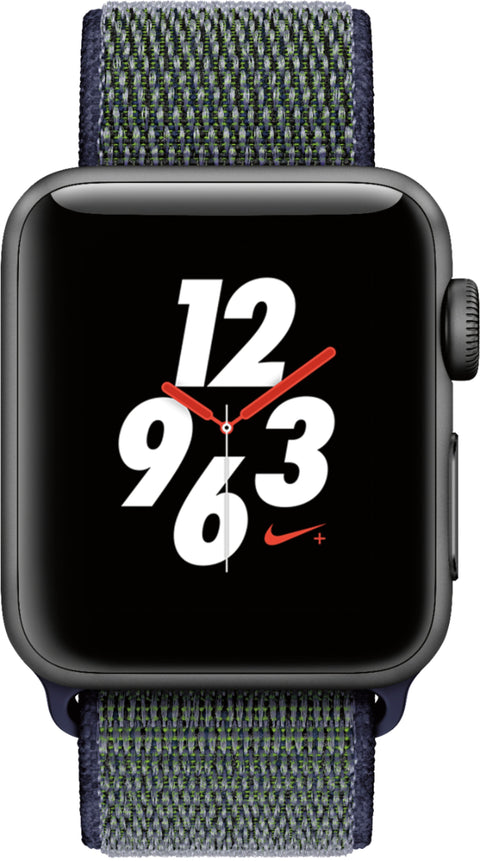 Apple Watch Nike Series 3 38mm Space Gray Aluminum Case/ Midnight Fog Nike Sport Loop (GPS+Cellular)
