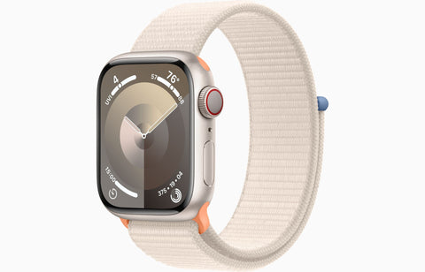 Apple Watch Series 9 GPS + Cellular 41mm Starlight Aluminum Case with Starlight Sport Loop