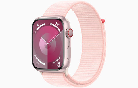 Apple Watch Series 9 GPS + Cellular 45mm Pink Aluminum Case with Light Pink Sport Loop