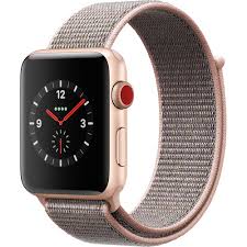 Apple Watch Series 3 42mm GPS + Cell, Gold Alum Case Pink Sand Sport Loop