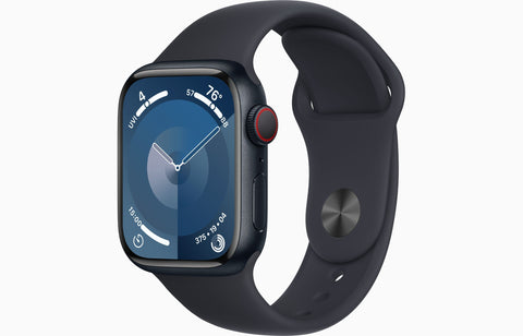 Apple Watch Series 9 GPS + Cellular 41mm Midnight Aluminum Case with Midnight Sport Band - M/L
