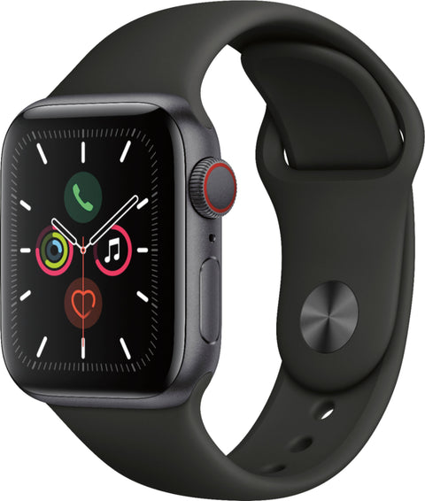 Apple Watch Series 5 44mm Space Gray Aluminum Case with Sport Band Black